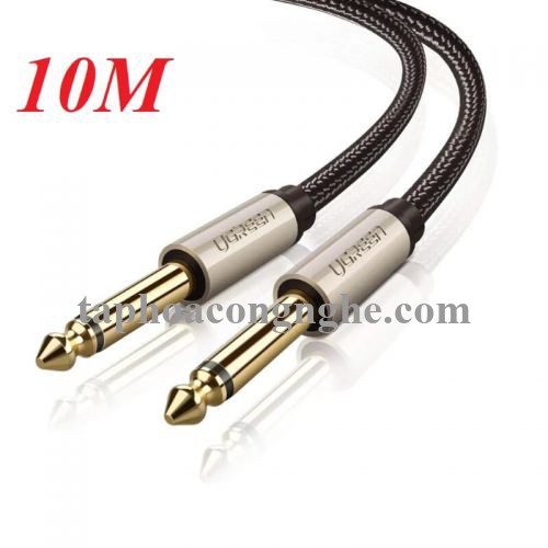 Ugreen 40815 10M màu Đen Cáp âm thanh 2 đầu 6.5mm dương cao cấp AV128 30040815